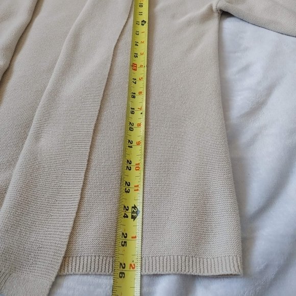 Beige Roll-Up Sleeve Cardigan - Picture 8 of 11